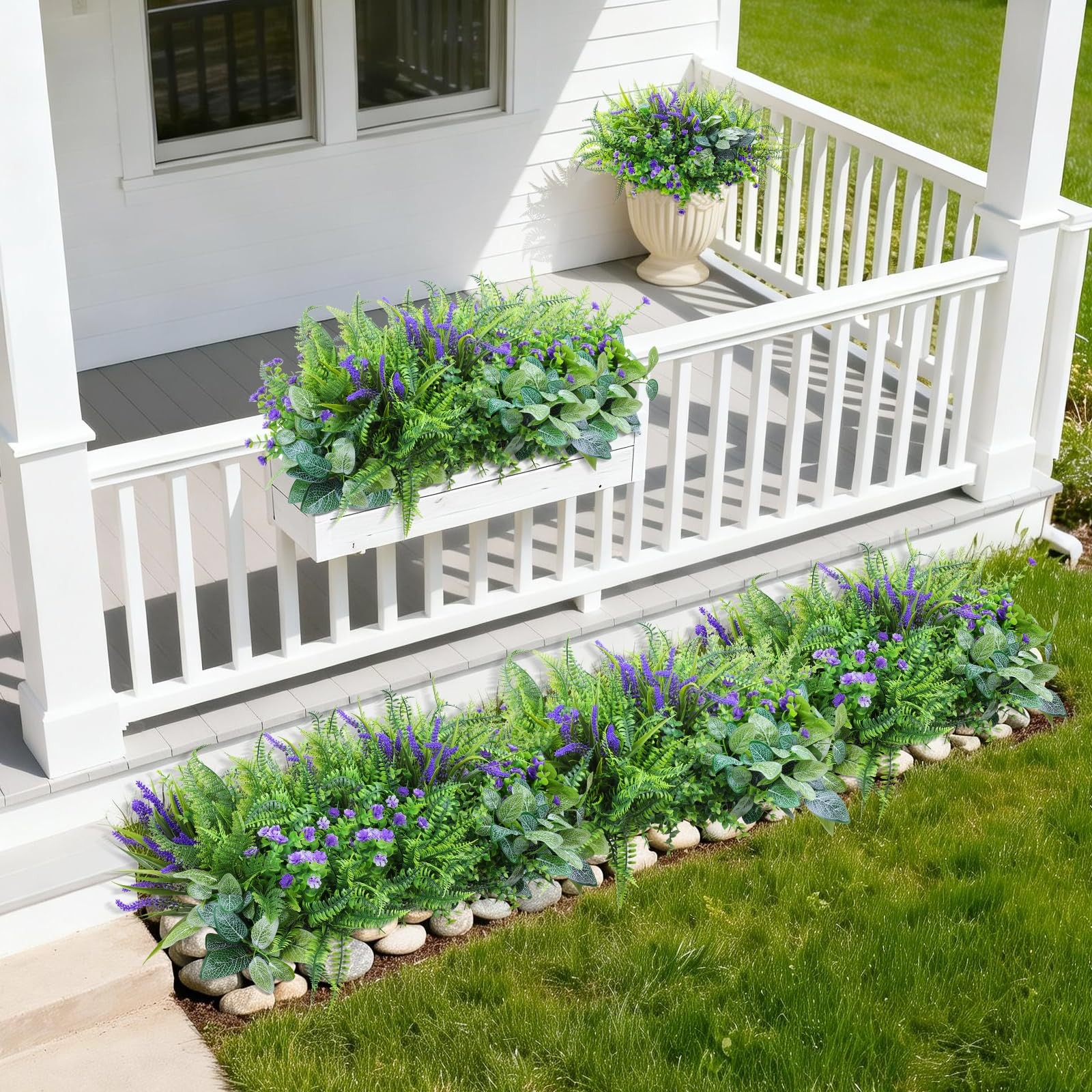 Best INQCMY Artificial Fake Plants Flowers for Outdoor 12 Bundles UV Resistant