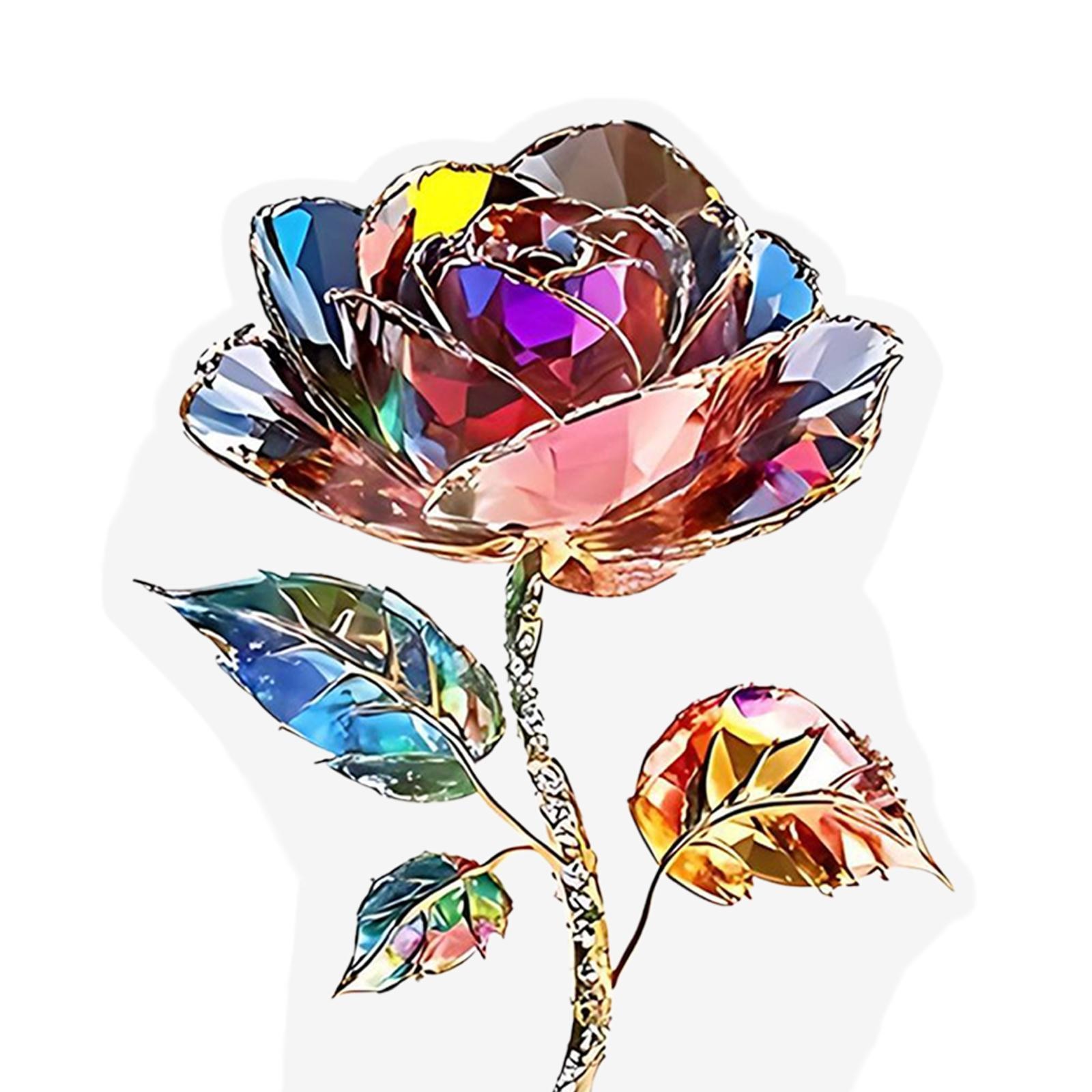 2D Acrylic Rose Decoration Desktop Ornament Home Decoration Artwork Craft