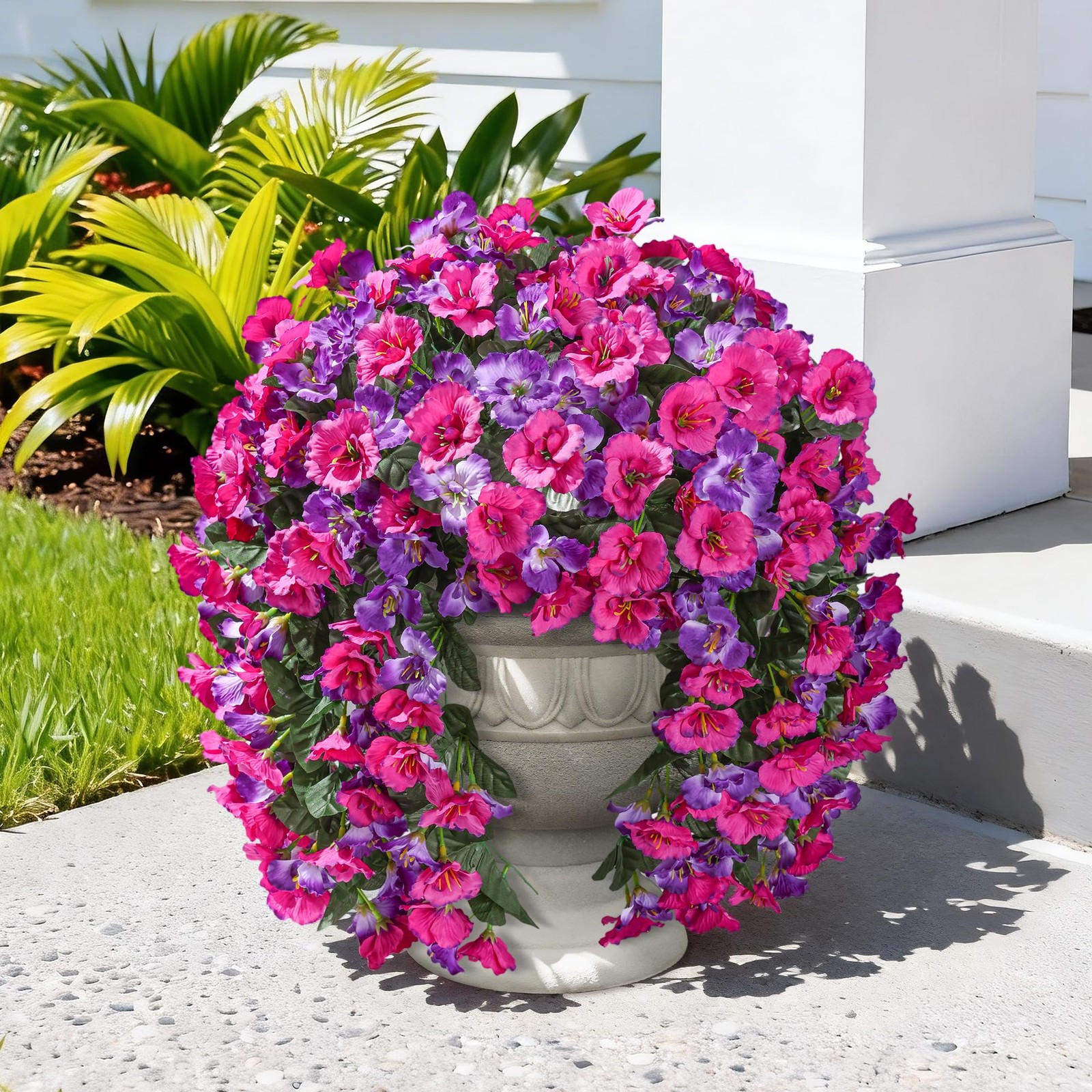 Fake Hibiscus Artificial Hanging Flowers Plants for Outdoors Decoration, 2pcs…