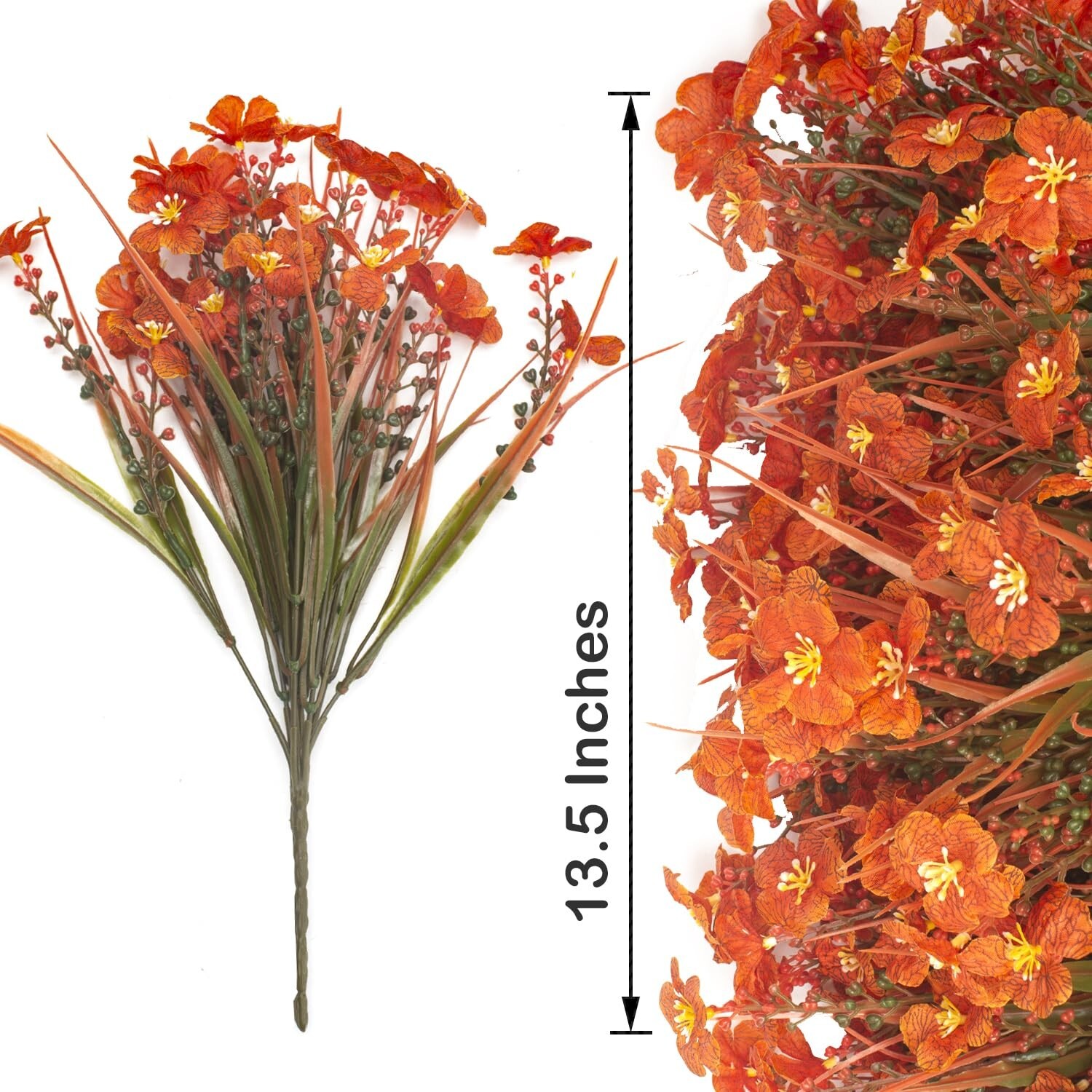 20 Bundles Artificial Fall Flowers Outdoor,No Fade Fake Plastic Flowers,Faux …