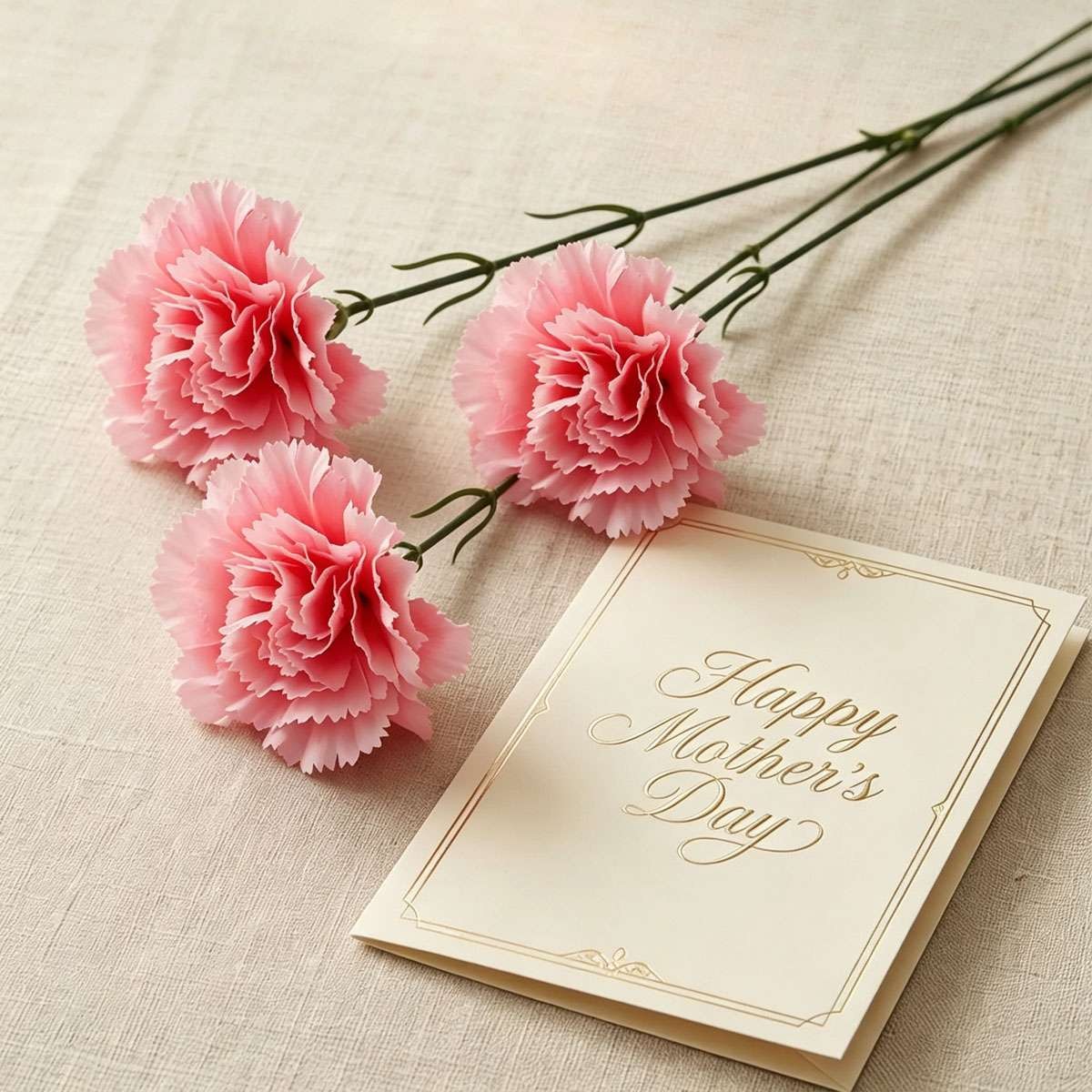 3 Pack Artificial Carnation Flowers Realistic Fake Silk Flower Bouquet Decor