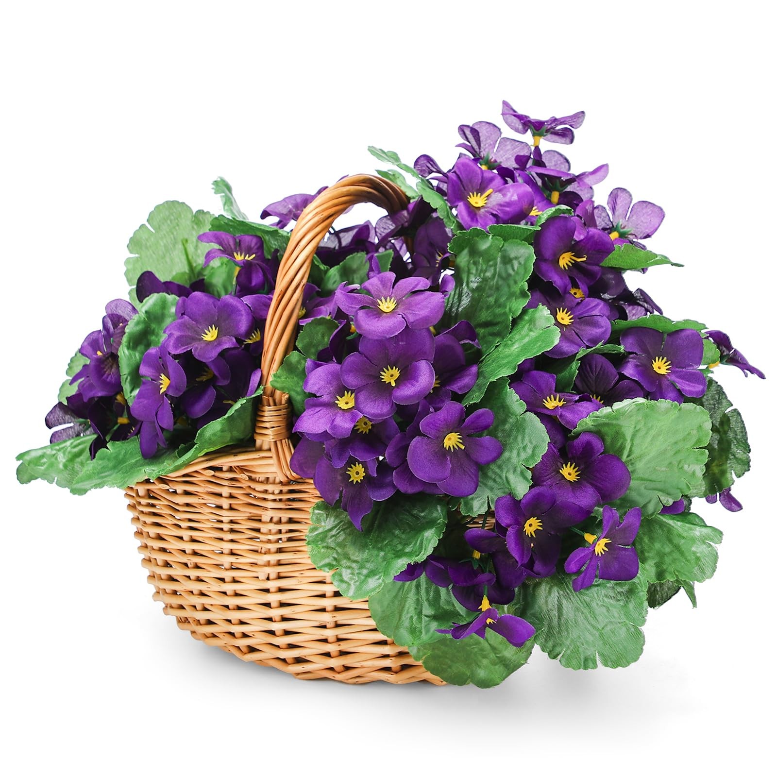10 Pcs African Violet Artificial Plant Purple African Violet Individual 9 Inc…