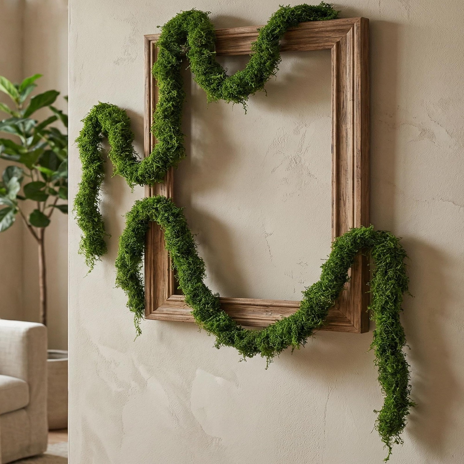 55 Inch Artificial Fake Moss Green Vines Hanging Reptile Wall Decor 2 PCS