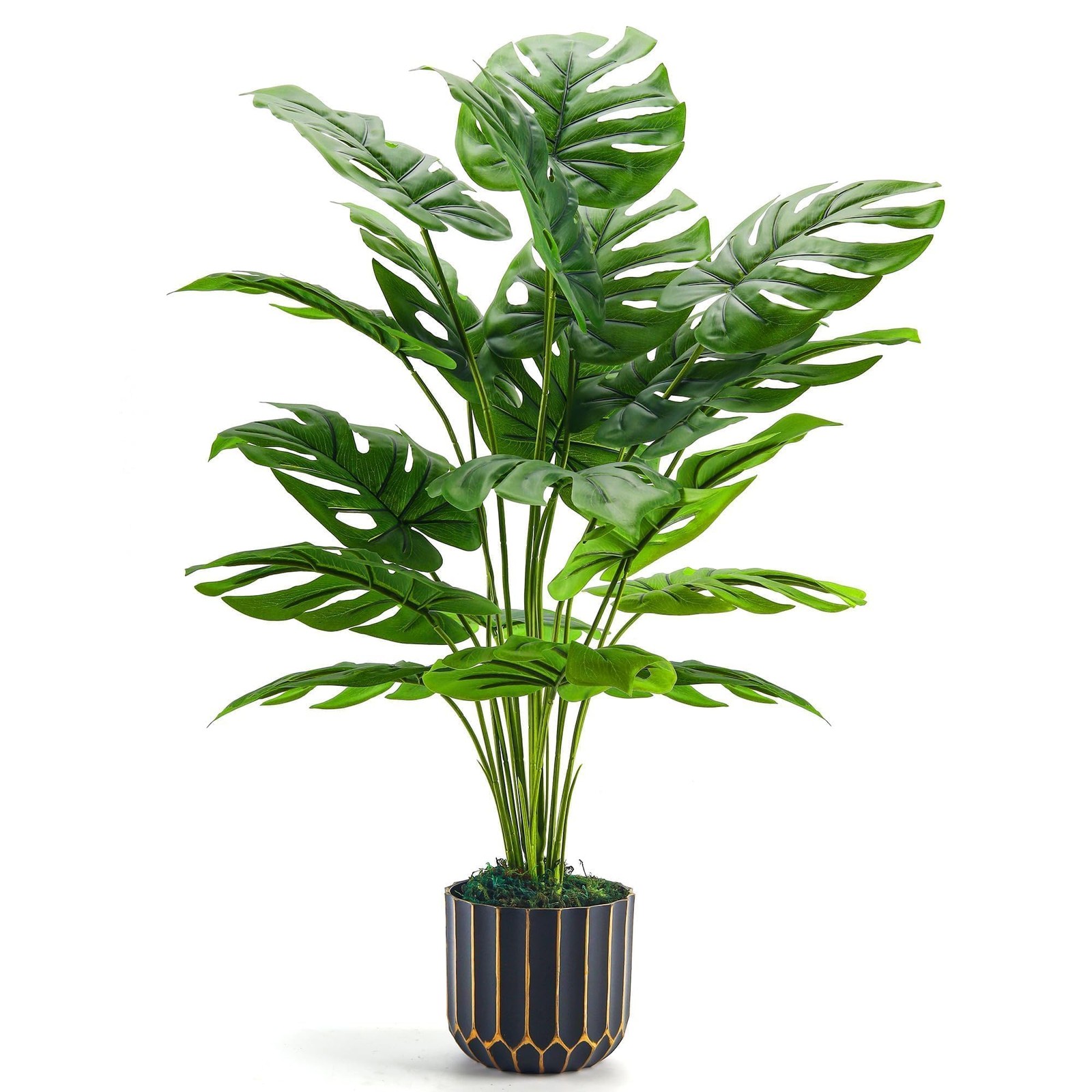 Artificial Monstera Plant Faux Potted Tree Fake Greenery Indoor Home Decor