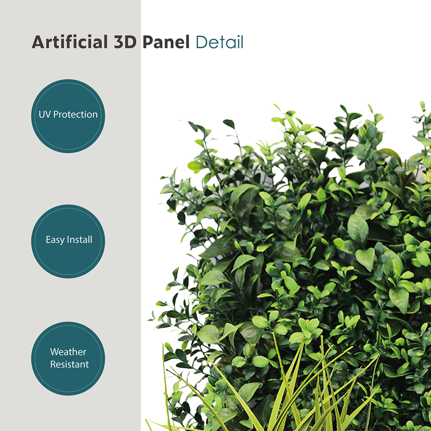 20″x20″ Artificial Faux 3D Mixed Panel Leaf Privacy Fence Screen Decor Hedge #5