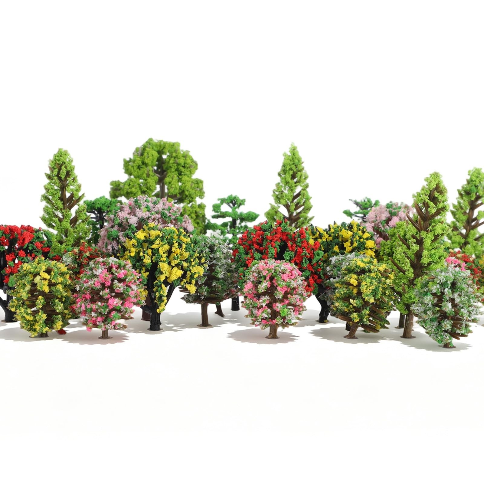 29Pcs Model Trees Mixed Miniature Plants 1.4-2.7Inch Diorama Supplies