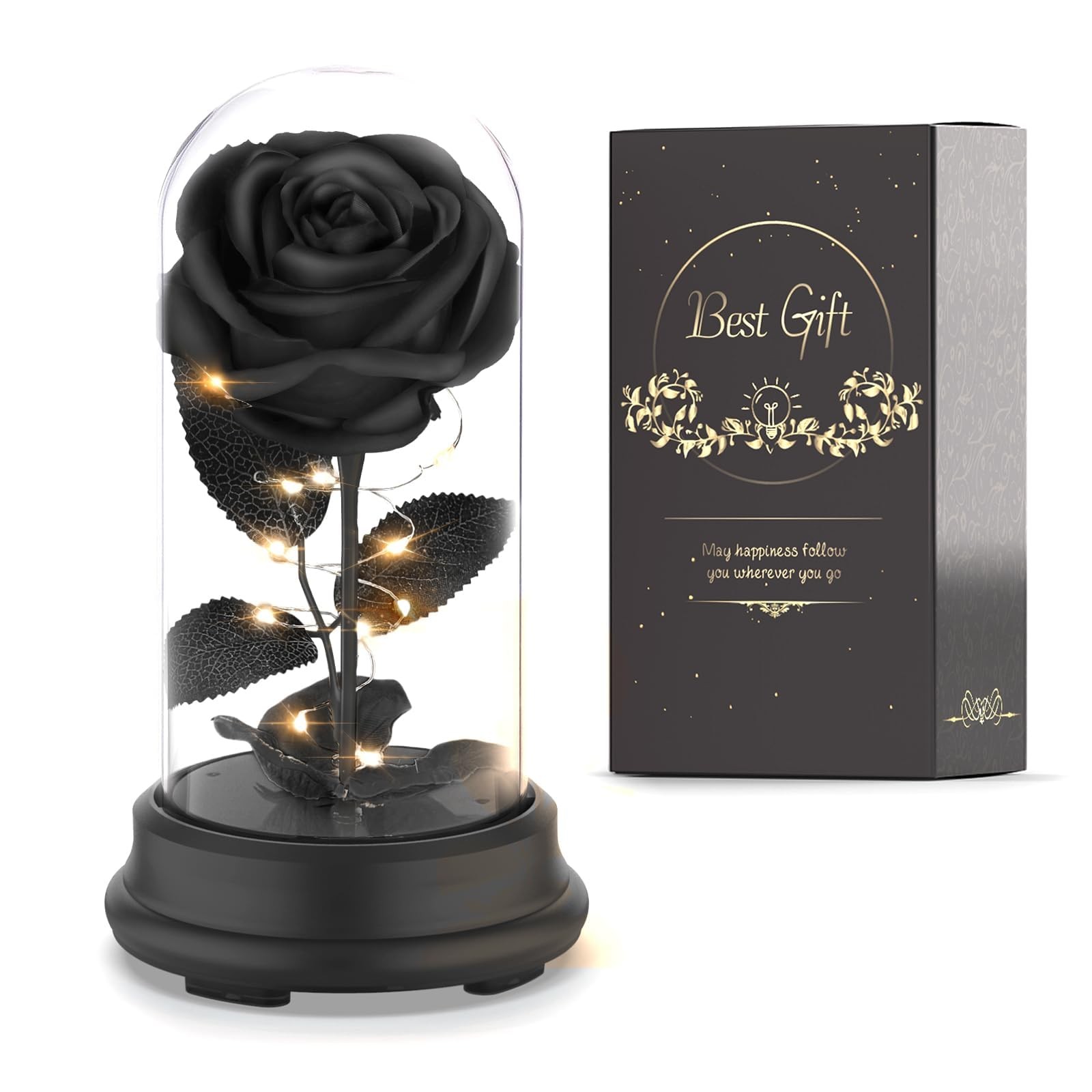Forever Preserved Black Rose Birthday Gifts for Women,Eternal Flower Gifts fo…
