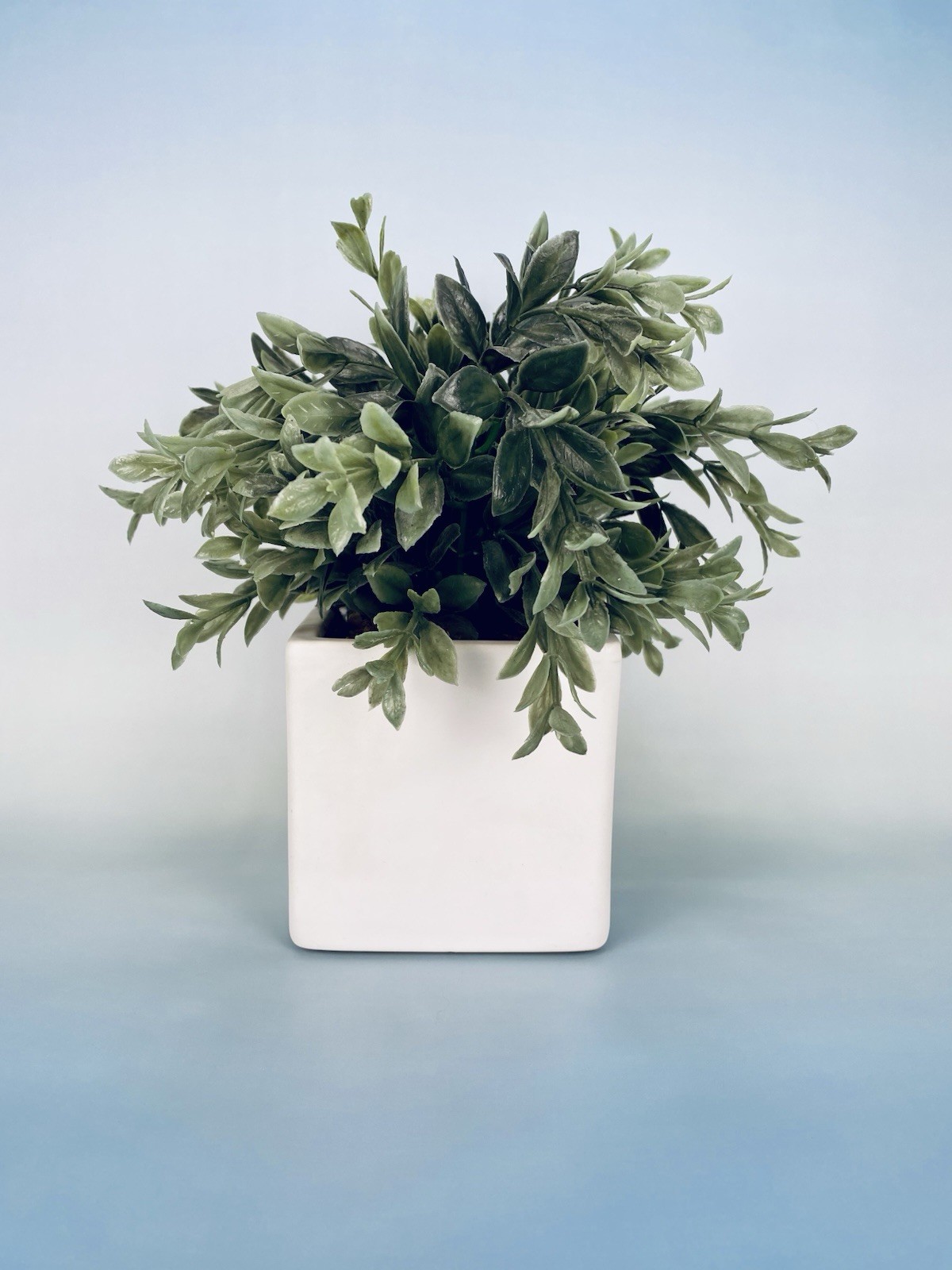 White Ceramic Square Planter Pot Faux Greenery Farmhouse Decor Hobby Lobby