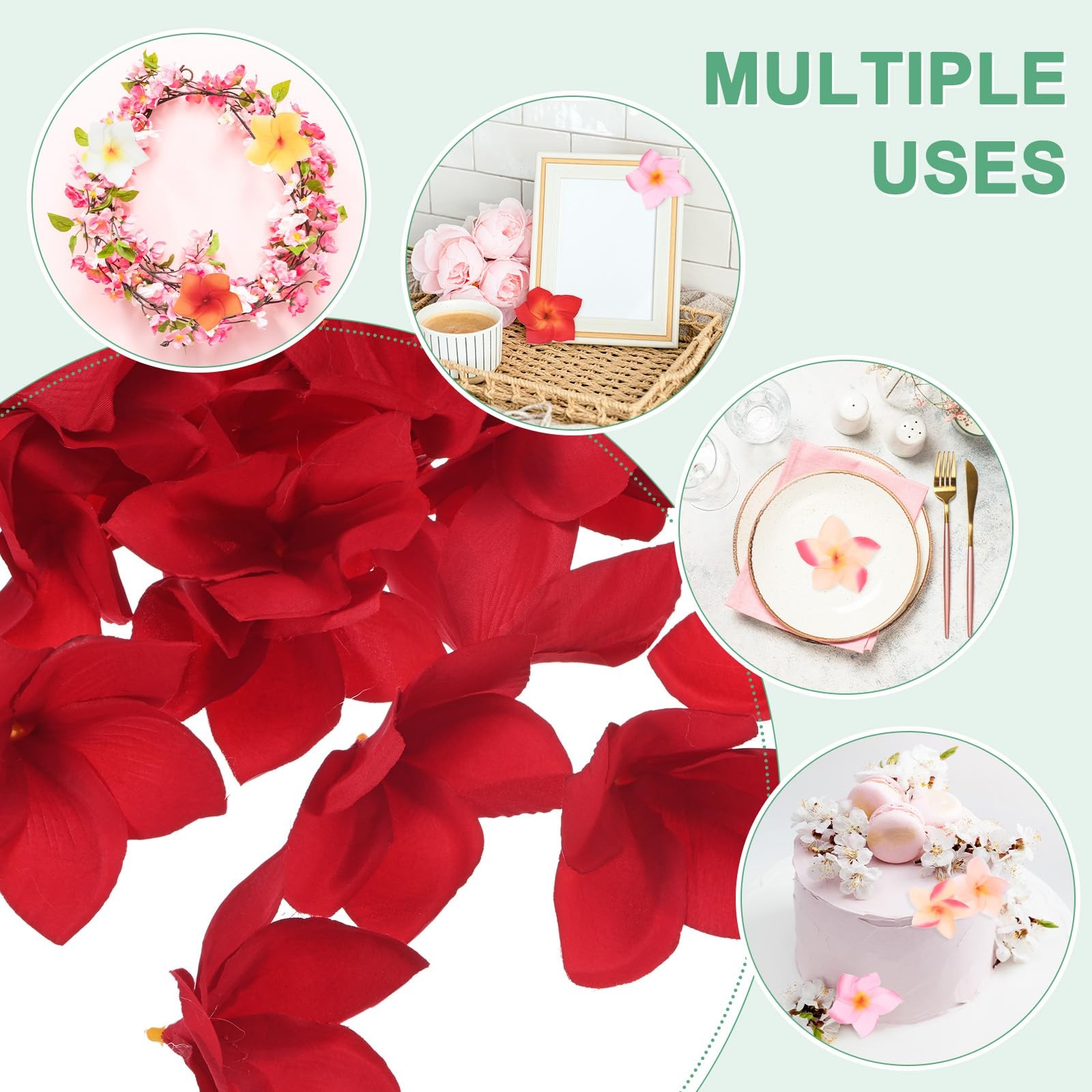 30-Pack Artificial Plumeria Flowers, Fake Silk Heads Flower Hawaiian Plumeria…