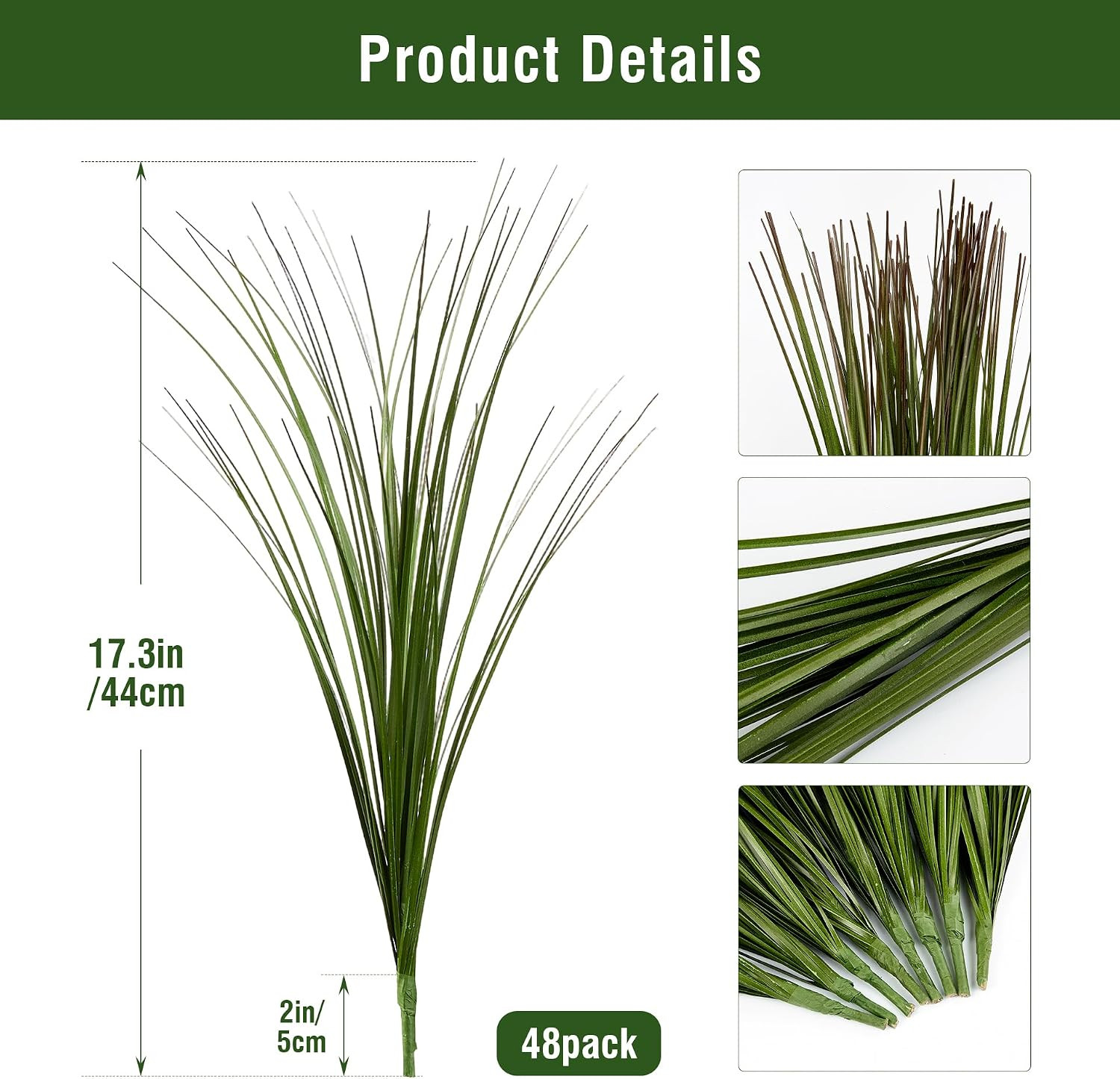 48PCS 17.3″ Fake Plants Artificial Wheat Grass Greenery Plastic Plants Fake Gras