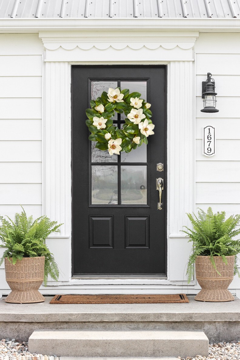 Spring Wreath 23″ Artificial Flower Wreath Silk Floral for Front Door Home Decor