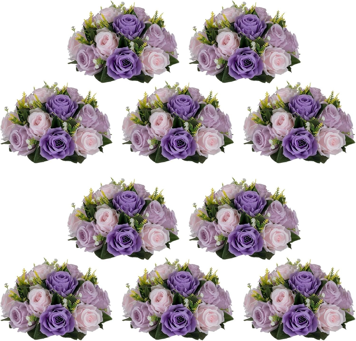 Romantic Rose Centerpieces: 10 Pcs Lilac/Purple/Pink Balls