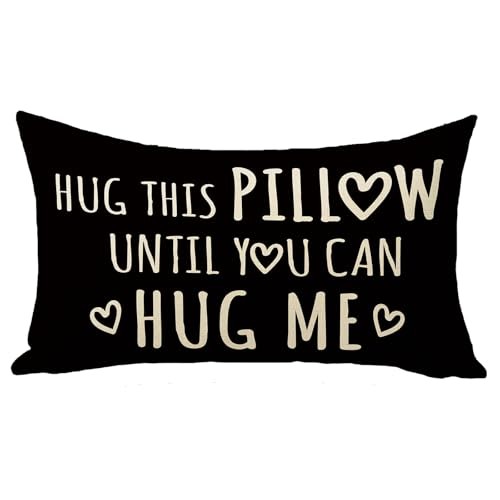 1347 Hug This Pillow Until You Can Hug Me Lumbar Decorative Throw Hug Pillow