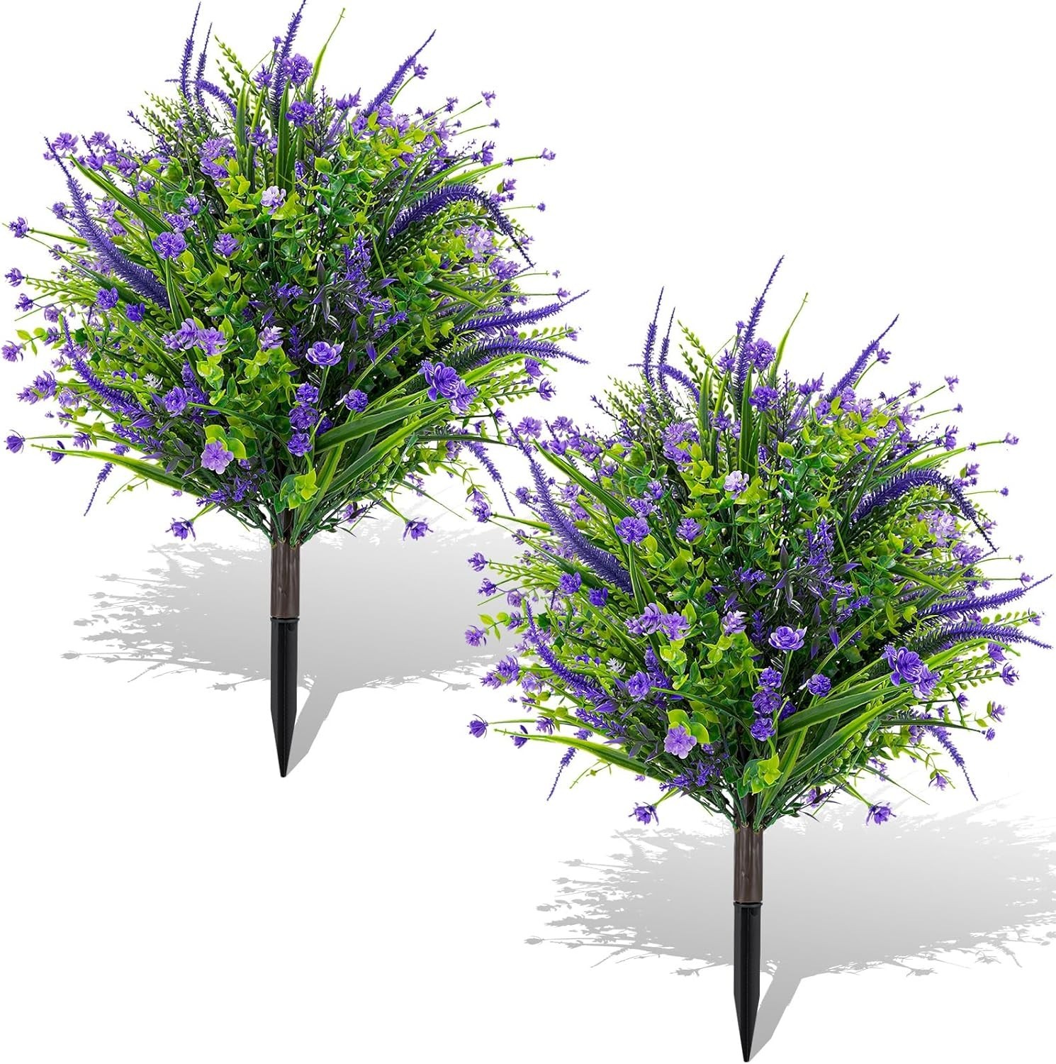 Artificial Topiary Ball Trees 15.7in UV-Resistant Faux Shrubs Garden Decor Pu…