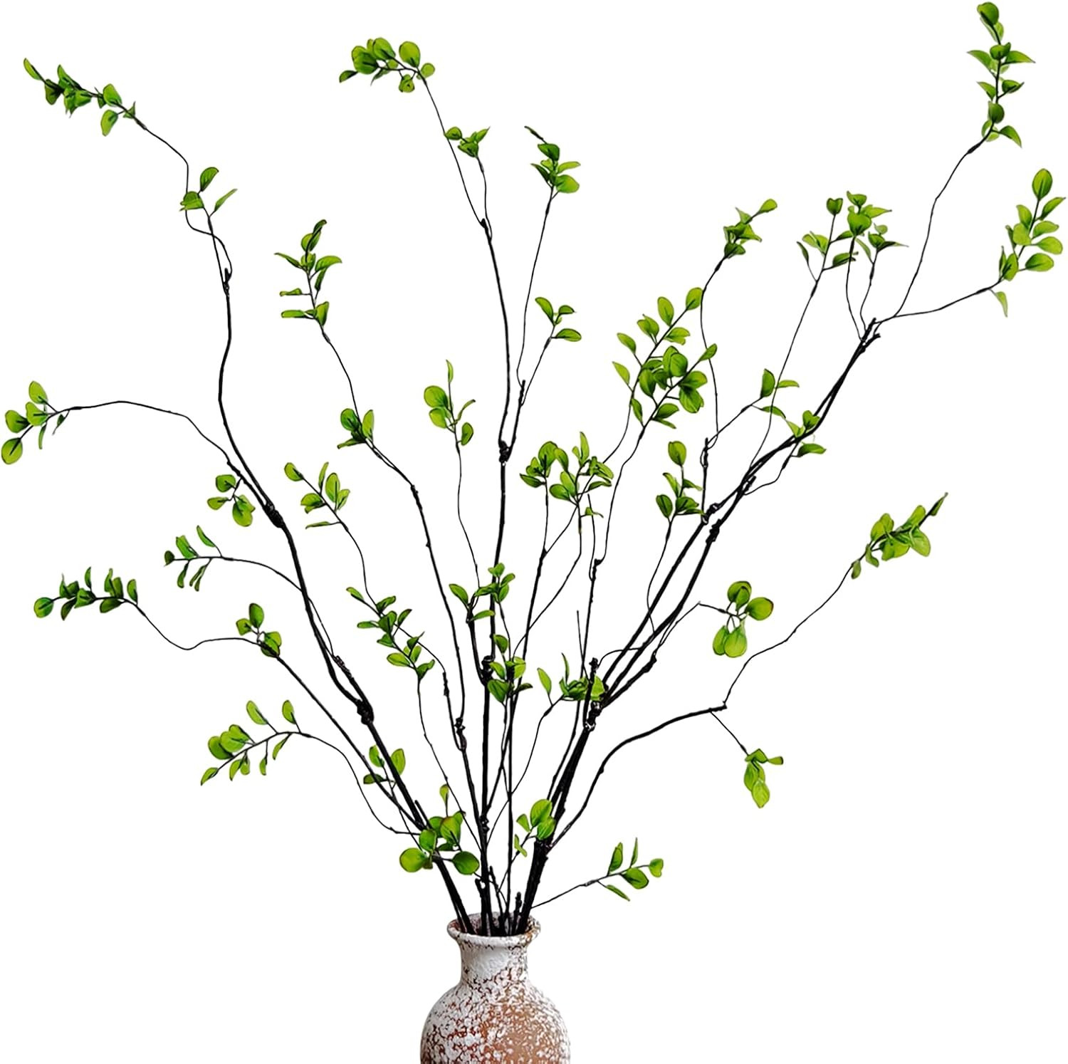 4 Pcs Artificial Ficus Branches Faux Eucalyptus Stems, 47.2 Inch Fake Greenery S