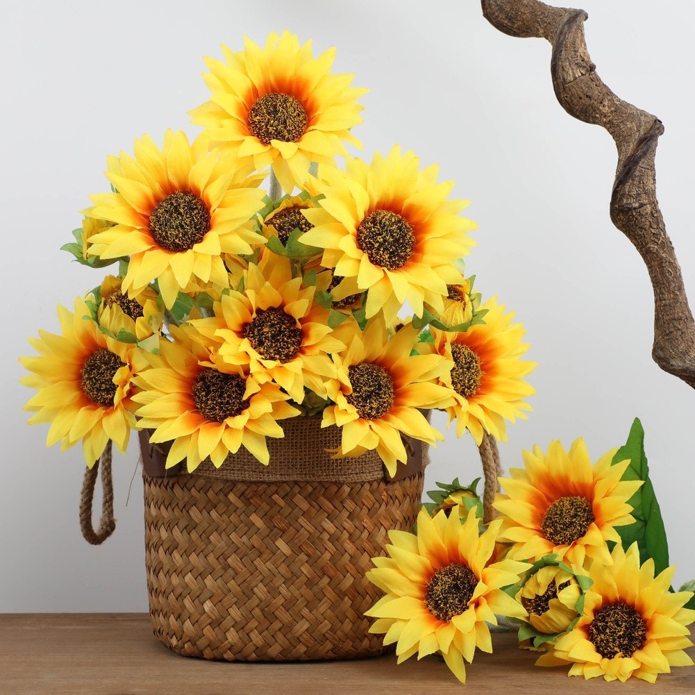 Silk Sunflower Bouquet 38cm 30cm 31cm for Wedding Home Decor Photography Props
