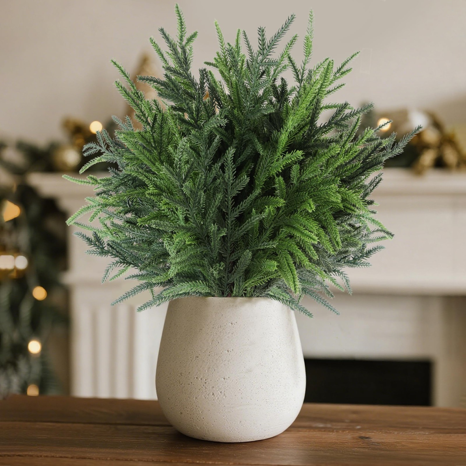 24″ Artificial Norfolk Pine Stems, 12 Pack Christmas Decorations