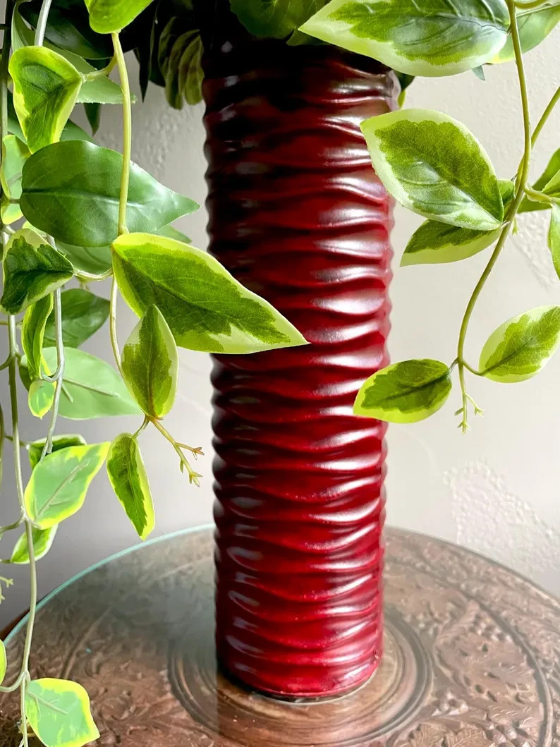 Tropical Red Pink Centerpiece Tall Oasis Living Dining Room Decor Bedroom Accent
