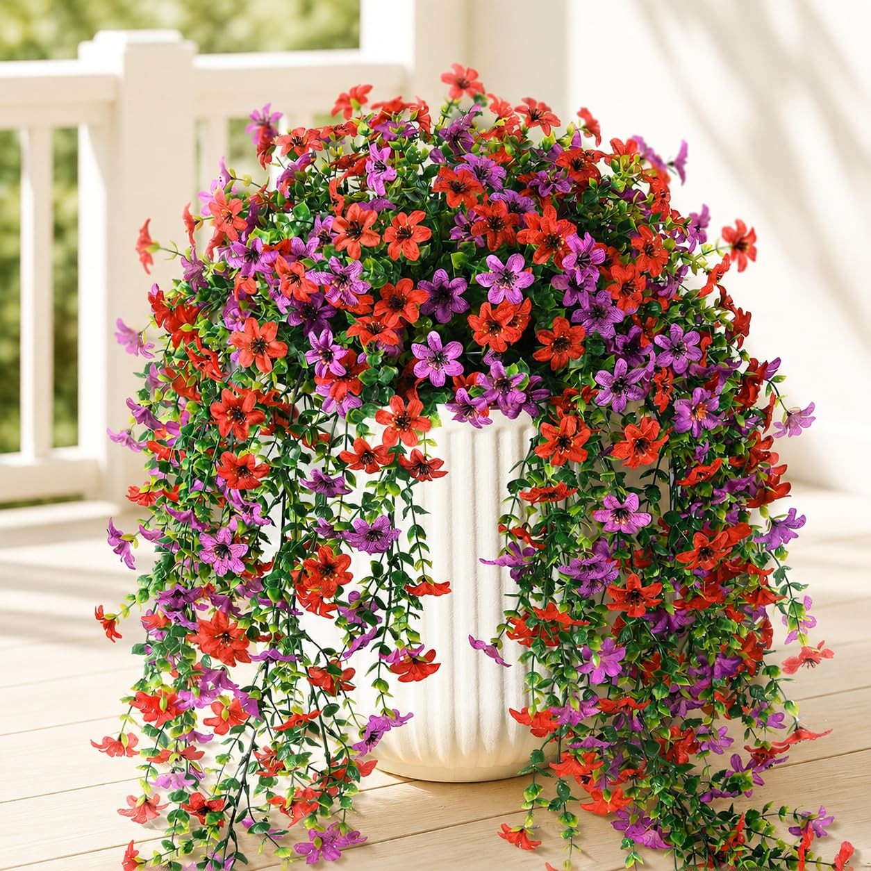 Artificial Flowers for Outdoors 2 Pcs Uv Resistant Fake Flowers Faux Silk Dai…