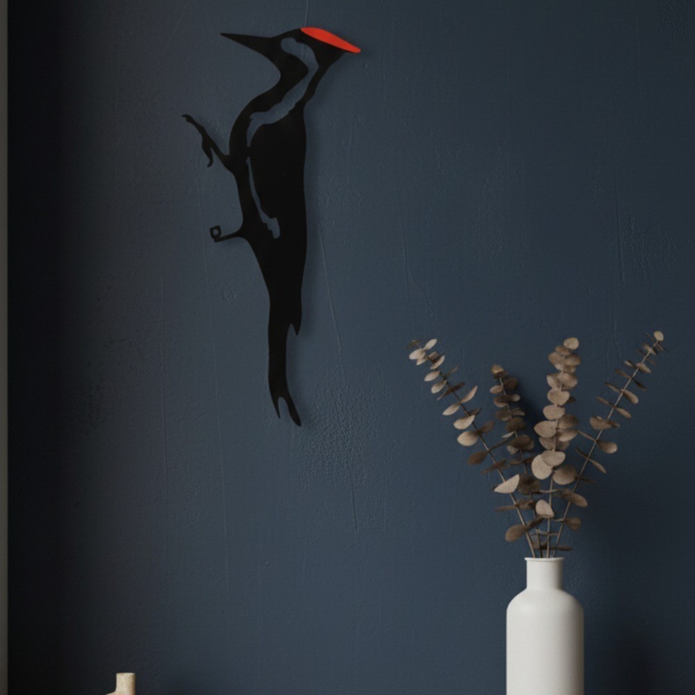Handmade Metal Woodpecker Wall Art Rustproof Indoor Farmhouse Garden Decor