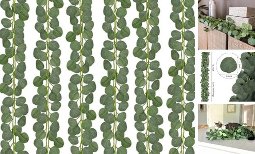 12 Pack 84Ft Eucalyptus Garland,Artificial Eucalyptus Leaves Table 84Ft-12Pack