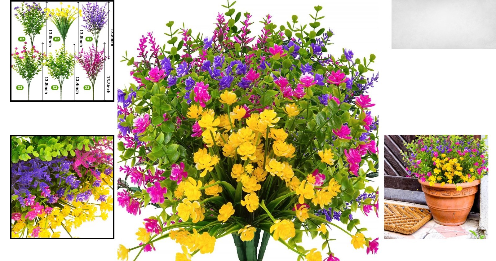 Vibrant 12 Bundle Faux Boxwood and Daffodil Plants for Indoor/Outdoor Decoration