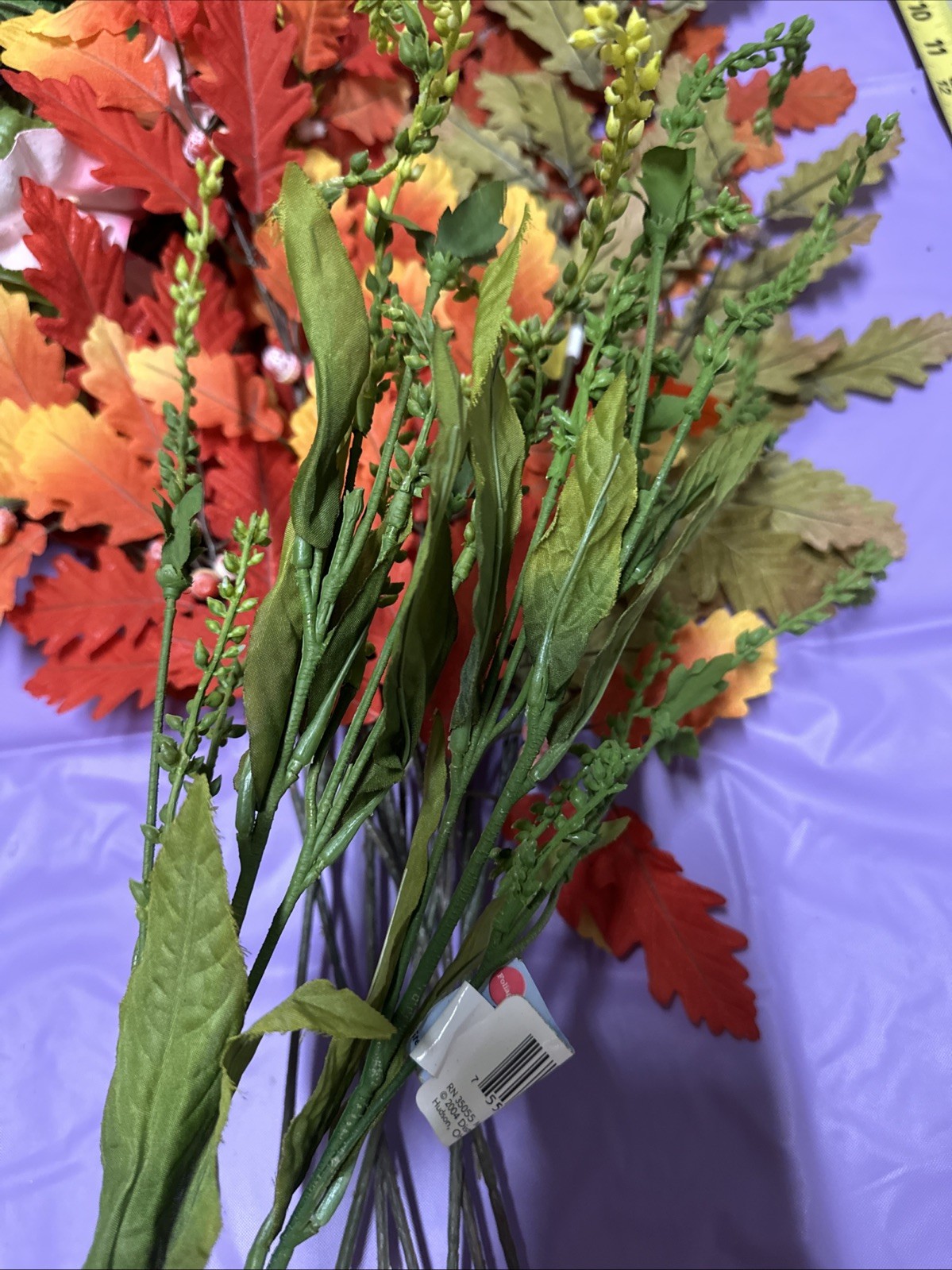 #A11 Lot 1 artificial flowers and leaves for decorations 3+ lbs