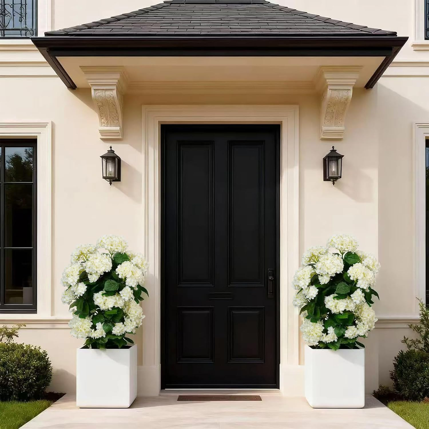 30″ Faux Hydrangea Tree (2 Pack) – Realistic White Flowers for Home Decor
