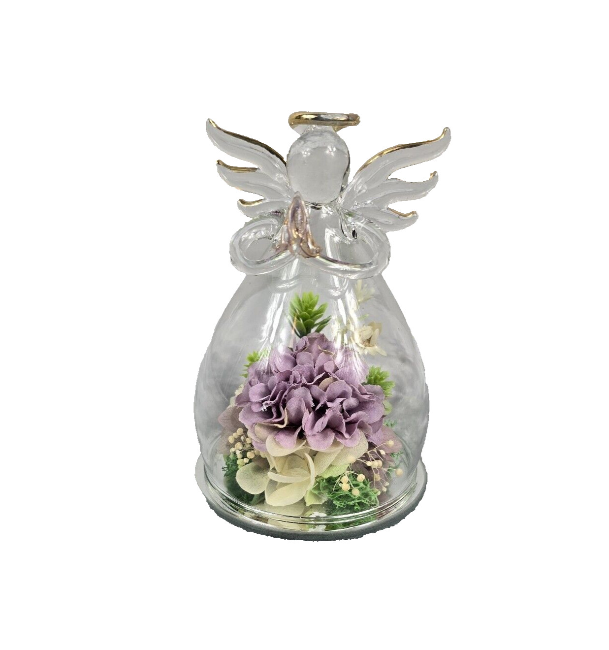 Preserved Flower Gifts in Glass Angel Figurines, Birthday Gifts for Women