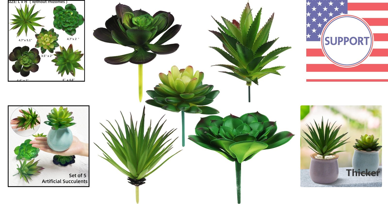 5-Piece Artificial Succulent Set – Perfect for Home, Office, and Events