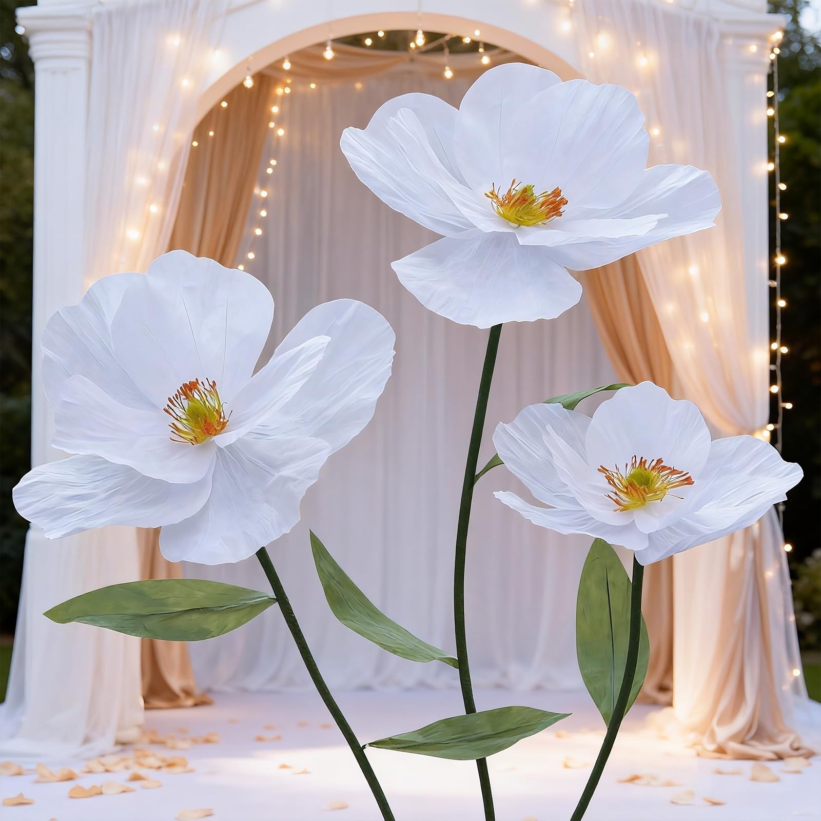 ZHBHYZ Giant Artificial Flowers for Decoration with Stand,Large Paper Flowers…