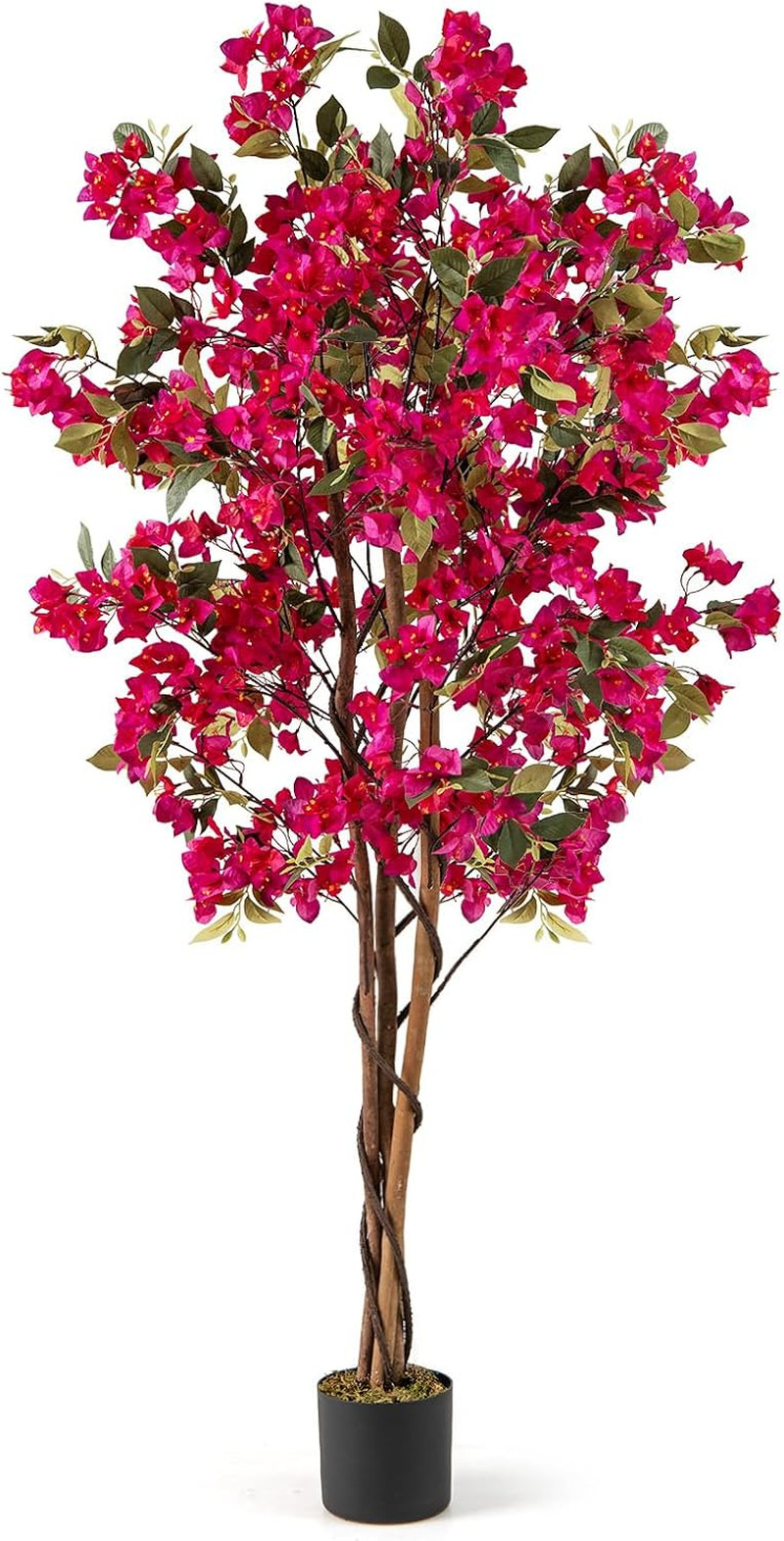 6 FT Bougainvillea Artificial Tree, Faux Flower Tree in Pot with 910 Flowers, 10