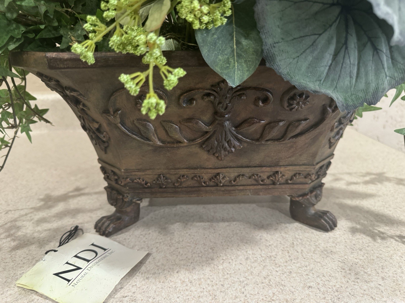 NDI Natural Decorations Inc Luxury Faux Floral Arrangement 976-316 Signed Tag