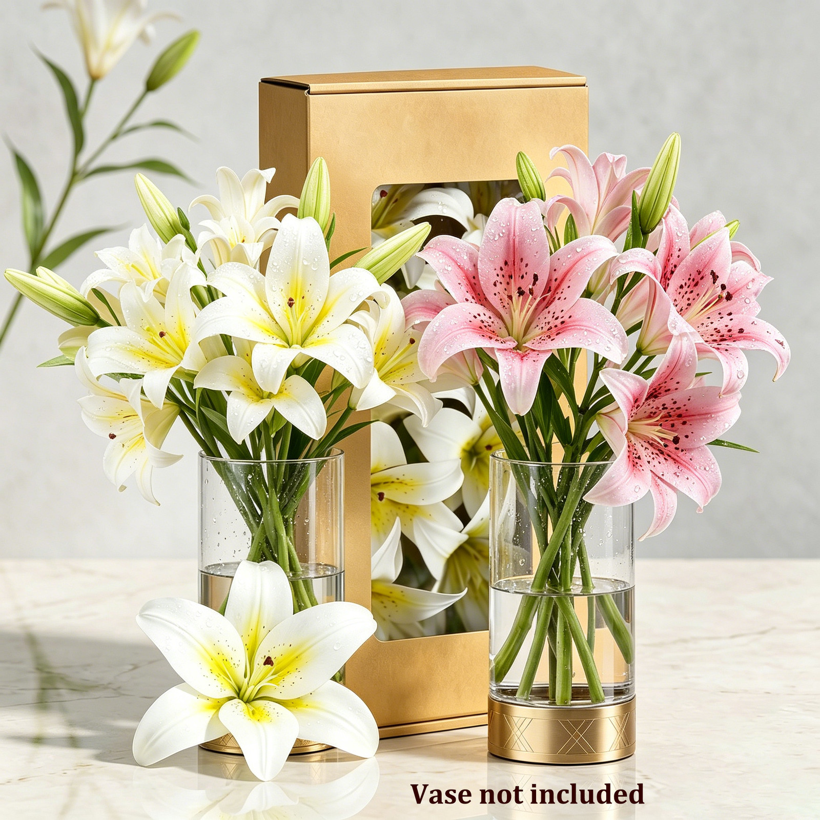 6Pcs Lily Artificial Flowers Bulk Bouquet 12 Silk Flower Head Wedding Home Decor