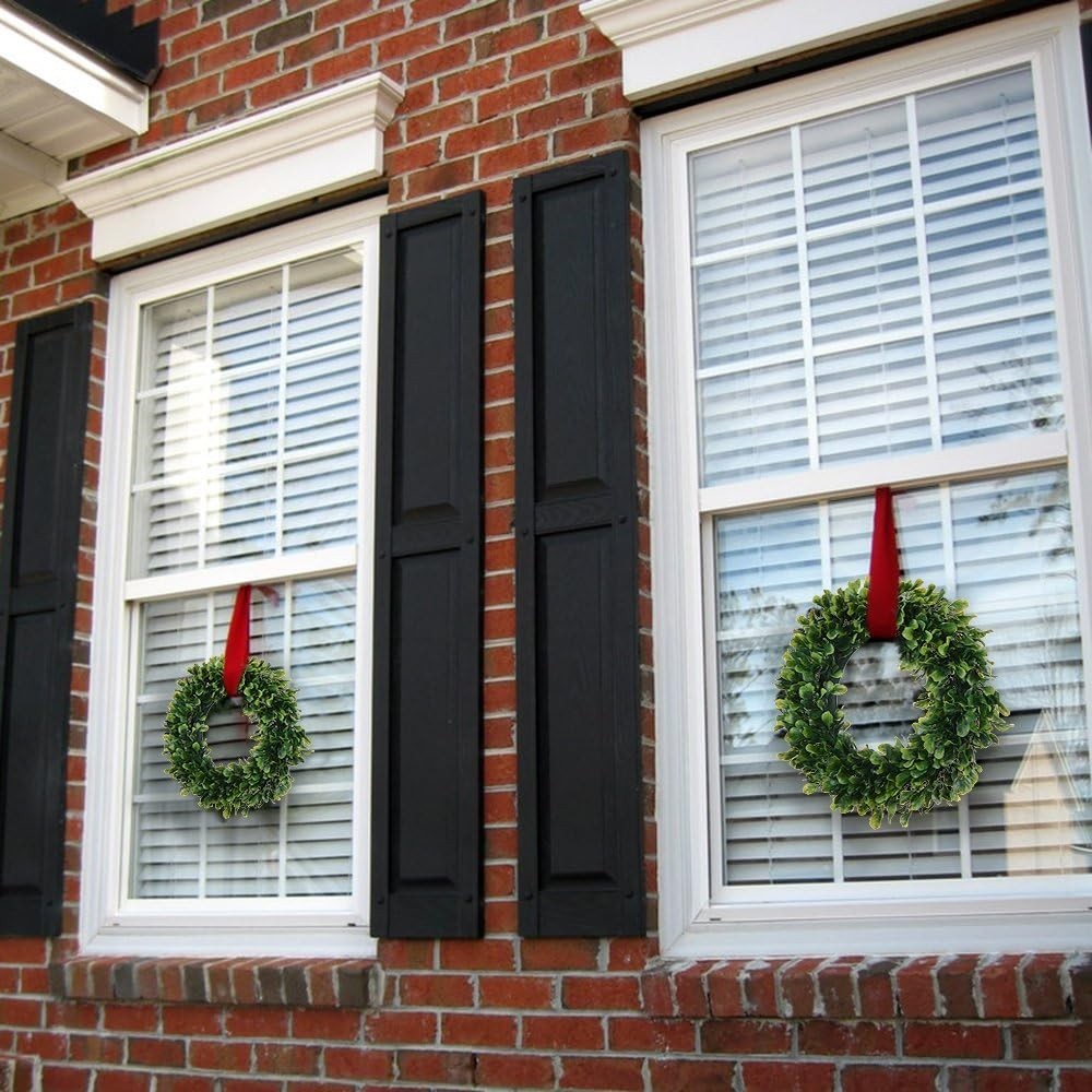 Lifelike 15″ Artificial Boxwood Wreath – Perfect for Front Door Elegance