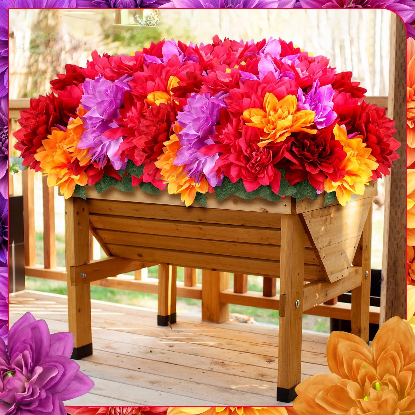6pcs Spring Flora Dahlia Artificial Flowers for Outside 42 Heads Silk Dahlias…