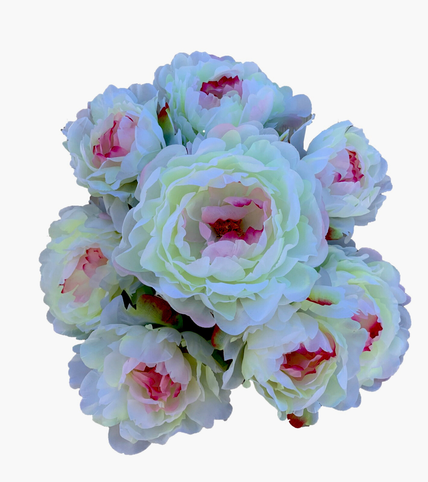 8 Heads Artificial Peony Bush for Wedding, Party Home Decor.(Vase not included)