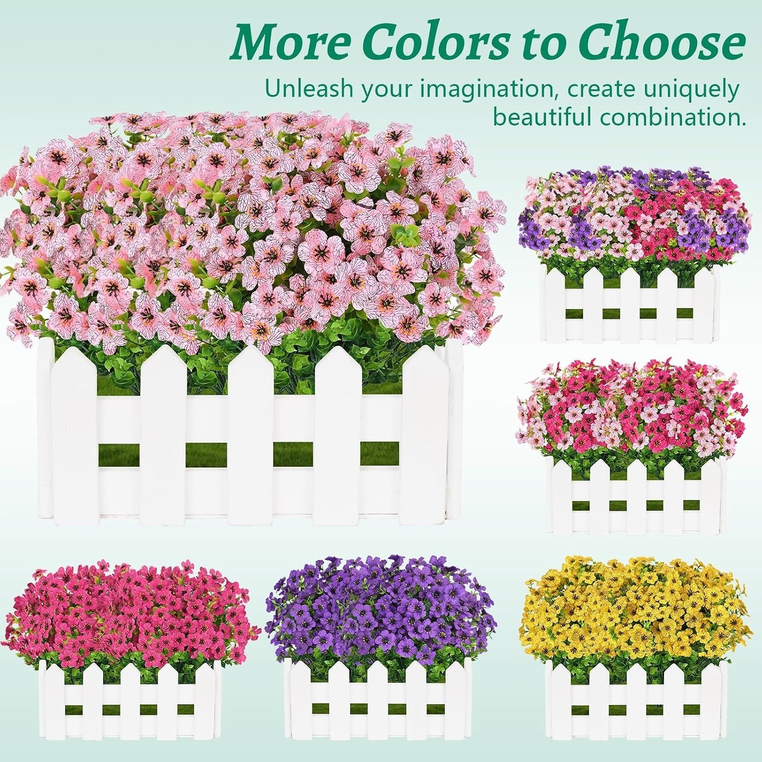 Lifelike 9-Pack Outdoor Faux Flowers – Maintenance-Free Decor for Any Season