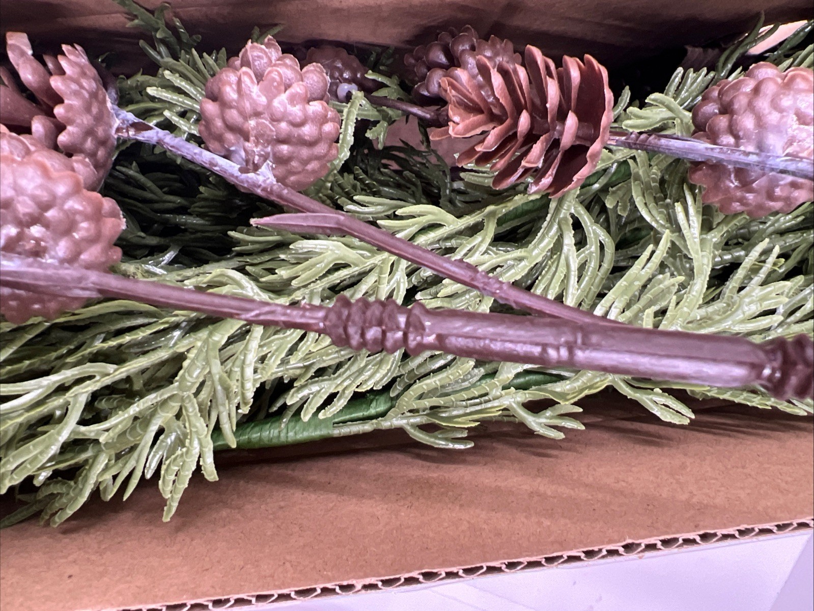 Faux Cedar Stems Artificial 12 Pcs Cedar Stems, 2 Pcs Small Pinecone Stems NEW!