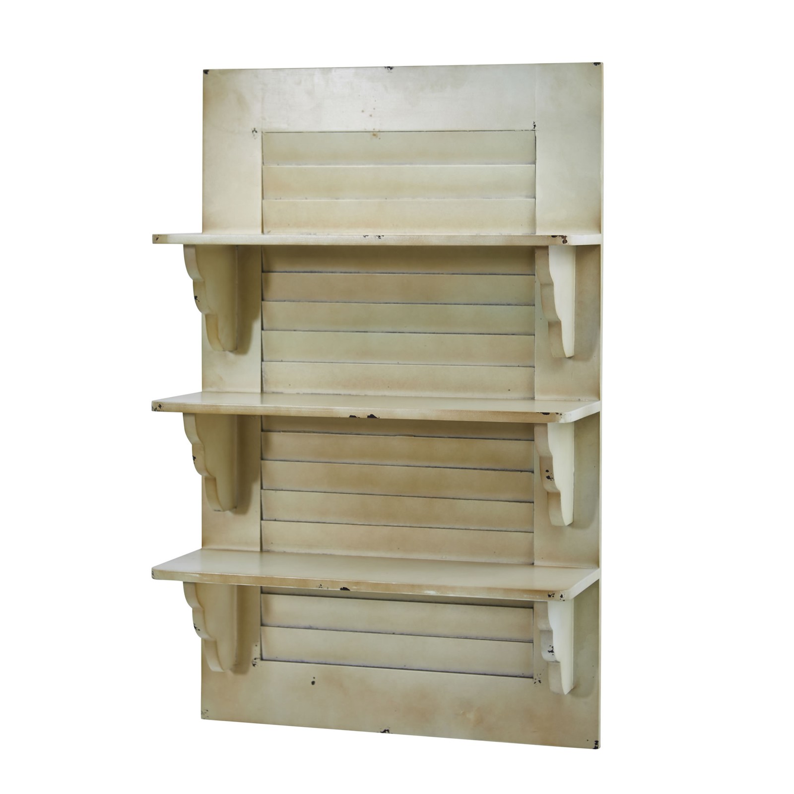 31.75″ Vintage Window Shutter Shelving Wall Decoration 3 Shelves