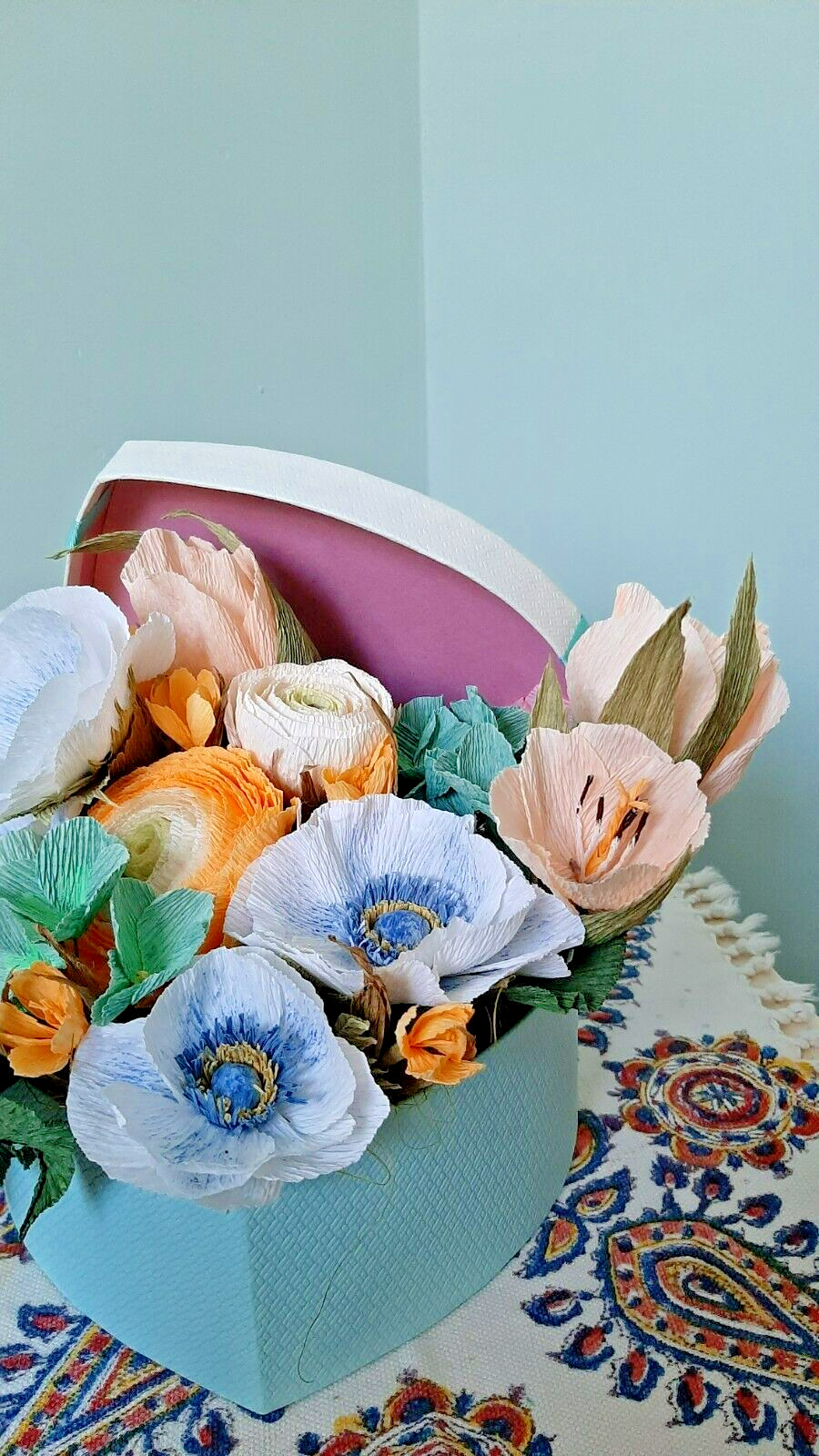 Colorful Paper Flower Bouquet Handmade Artificial Flower Bouquet gift for a spec