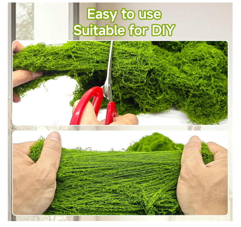 Fake Green Moss for Potted Plants Indoor, 5.3oz for Fairy Garden or Crafts, DIY