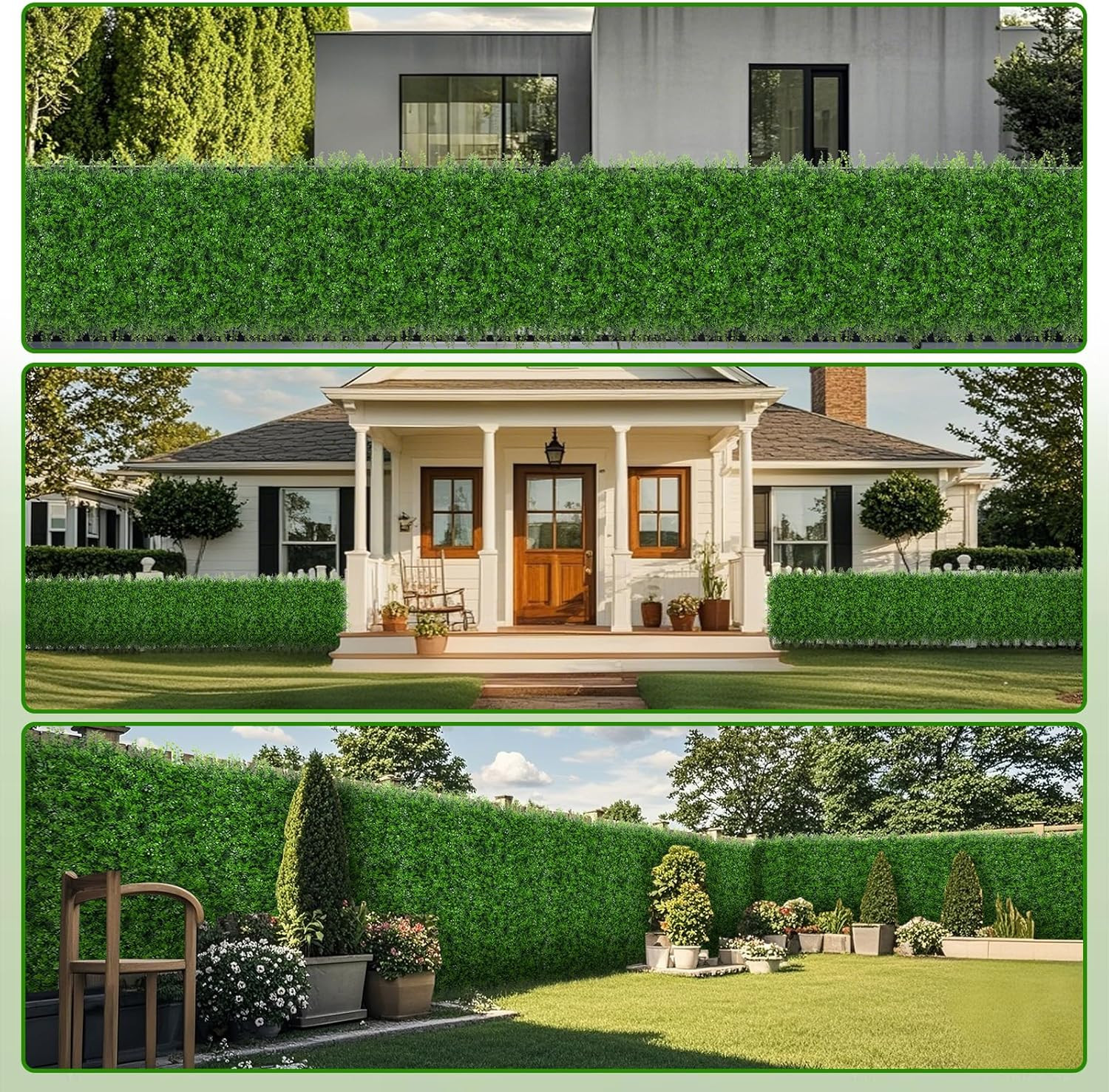 Grass Wall Panels, 40″X120″ (33.33 Sqft) Artificial Boxwood Hedge Roll Privacy S