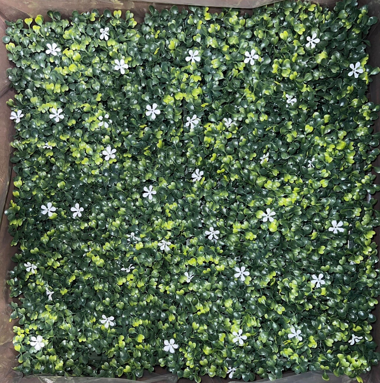 6pc Artificial Panel 18″x18 Milan w/ White Flowers Hard Base Privacy Screen Wall