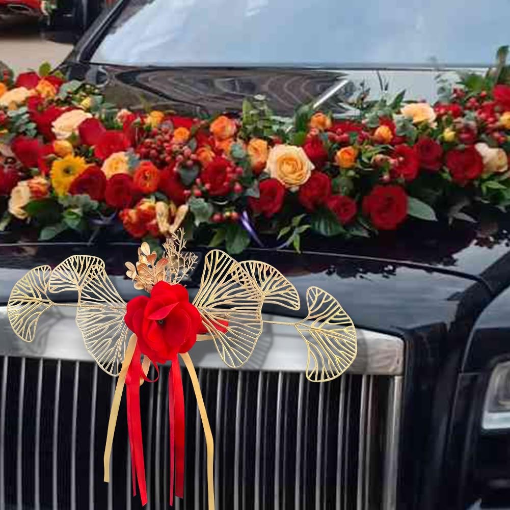 13 PCS Wedding Party Car Decorations Set Artificial Rose Flower Suction Cups