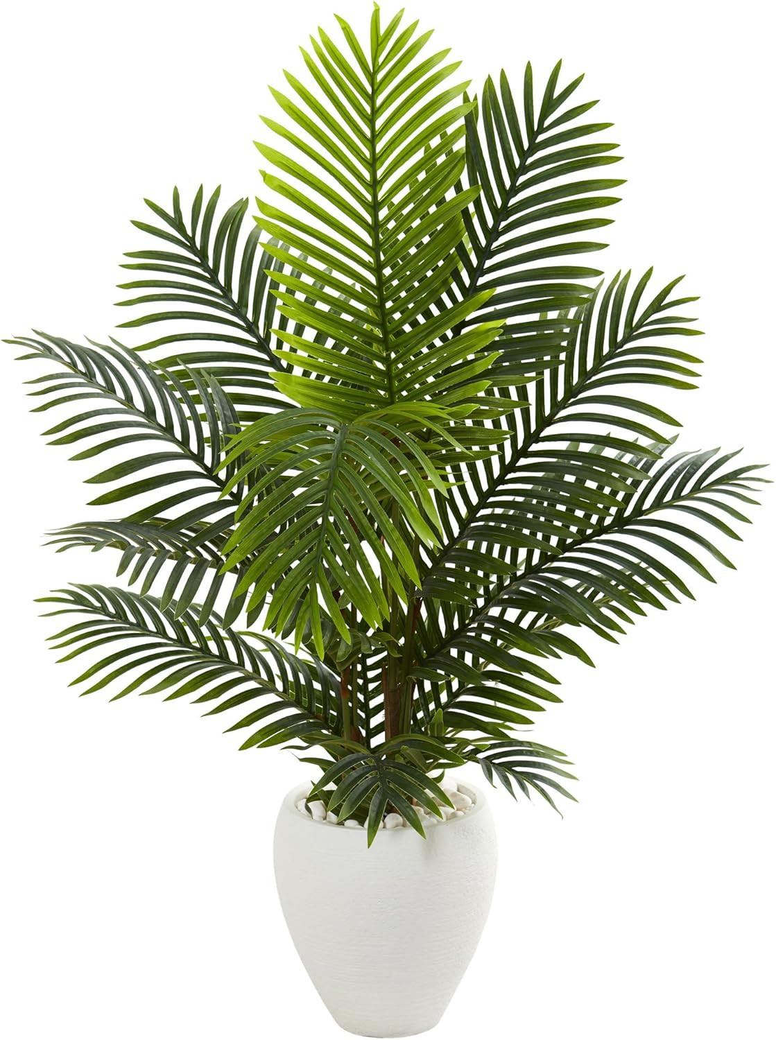 4.5Ft Paradise Palm Tree in White Planter – Lush Artificial Greenery Decor