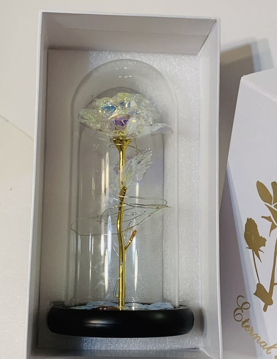 Rose Flower Home Glass LED Night Light Mother’s Day Gift / Xmas Decor