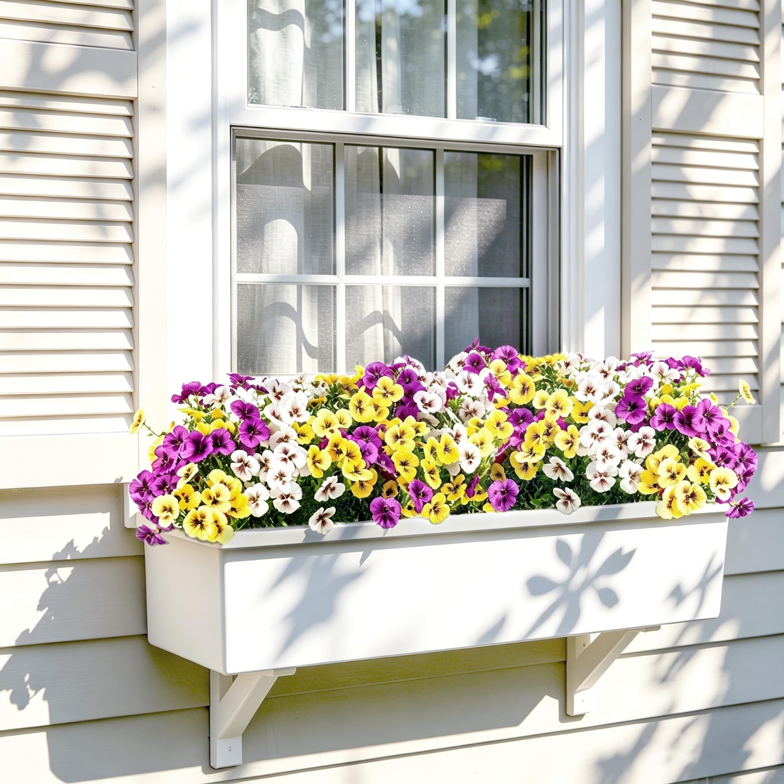 15 Pcs UV Protected Silk Pansy Flowers – Real-Touch Outdoor Decor for Gardens, P