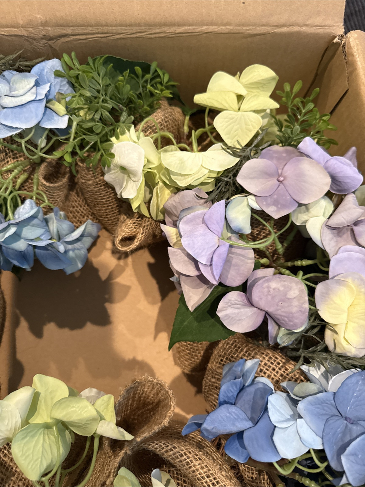 Hydrangea Wreath Garland Spring Summer Wreaths for Front Door Porch Wedding