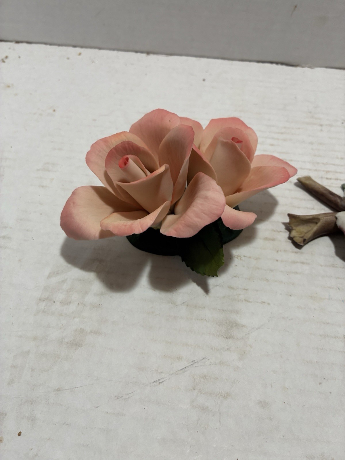 Napoleon of Italy Lot Iot Of 2 Ceramic Flower Sculpture Approx 5 X 3 Inches
